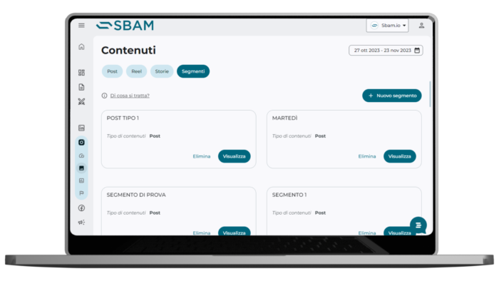 Panoramica segmentazione dei contenuti SBAM